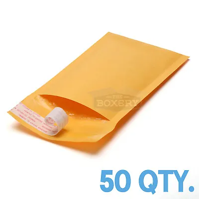 50 #000 Kraft Bubble Padded Envelopes Mailers 4 X 8 From TheBoxery • $9.50