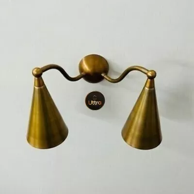 Wall Sconce Handcrafted Double Mid Century Modern Raw Lamp Set Of 2 For Gift • $165