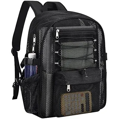 Mesh Backpack Heavy Duty For School 23L Mesh Bookbag For Adults See Through • $37.65