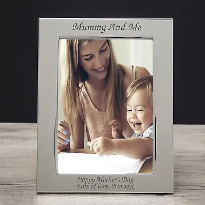 Personalised Silver 5x7 Mummy & And Me Photo Picture Frame Mothers Day Gifts Mum • £12.99