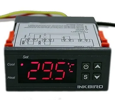 $21.99 • Buy INKBIRD Digital Temperature Controller 12v ITC-1000 1 Heat Cool Thermostat