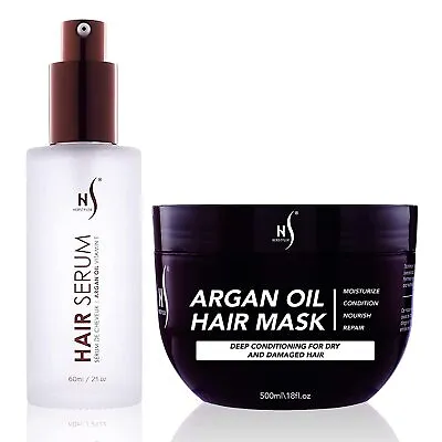 $21.99 • Buy Herstyler Pure Argan Oil Hair Serum And Conditioning Mask Set For Soft Hair
