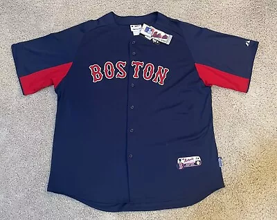 Majestic MLB Boston Red Sox Blue Cool Base Red Fan Home Jersey Mens XXL • $31.96