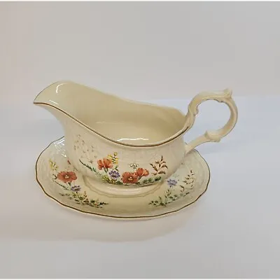 Vtg Mikasa Margaux Fine China Gravy Boat With Underplate Vintage 1980s • $45