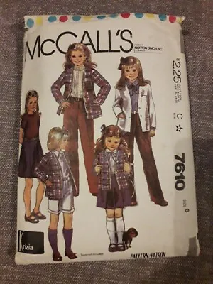 Girls Jacket Trousers Skirt Sewing Pattern  Mccalls 7610 Age 8 • £5