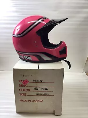 Nos Maxon Hot Pink Motorcycle Helmet With Visor Vintage Size Xl • $39.99