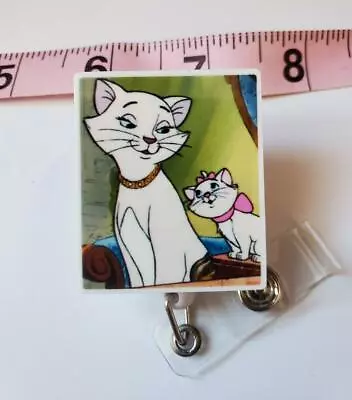 DISNEY ARISTOCATS MARIE Duchess Badge Reel Teacher Nurse ID Badge Holder Cat • $13.99