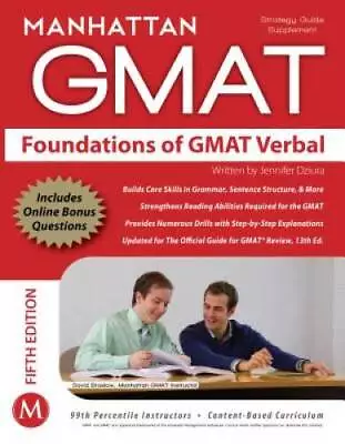 Foundations Of GMAT Verbal - Paperback By Manhattan GMAT - GOOD • $4.57