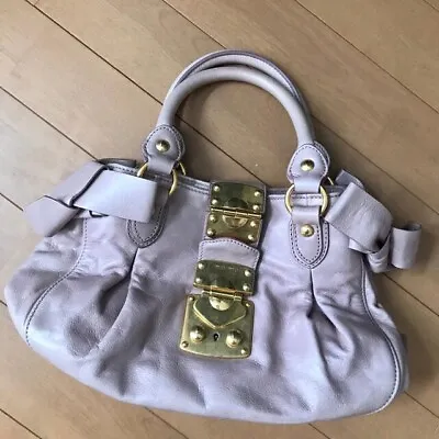 MIU MIU Matelasse Bag Leather Gold Hardware Dull Pink With Shoulder Strap Used • $280