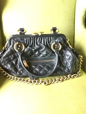 Marc Jacobs Black Quilted Leather Stam Satchel Bag • $115
