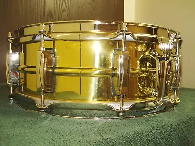 LUDWIG  SUPER BRASS SNARE DRUM LB-401   14x5 • $495