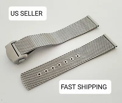 20mm Braided Mesh Stainless Band Fit Omega Seamaster No Time To Die 007 US Ship • $89