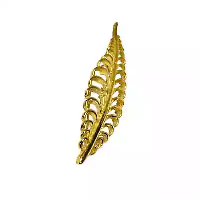 Vintage Jewelry Gold Tone Leaf Pin Swirl Open Work Brooch • $22