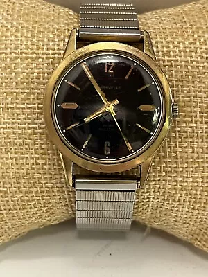 Vintage Caravelle Watch Black Face N2 Anti Shock Anti Magnetic Wind Up • $210.15