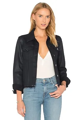 NWT J Brand Women's  Faith  Dark Blue Coated Denim Slim Jacket | XS S • $65