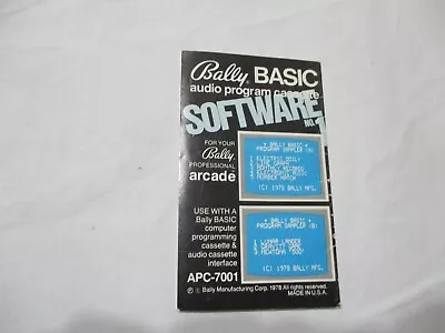 $9.99 • Buy Bally Basic 300 Baud SOFTWARE MANUAL- FREE SHIPPING!