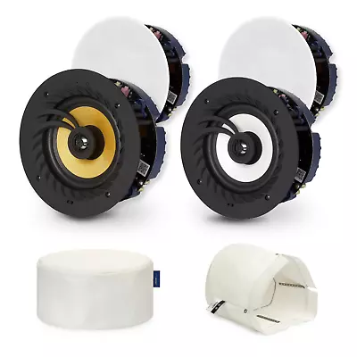 £59 • Buy Lithe Audio Active Bluetooth 5.0 Ceiling Speakers 6.5  Wireless IP44 Hoods