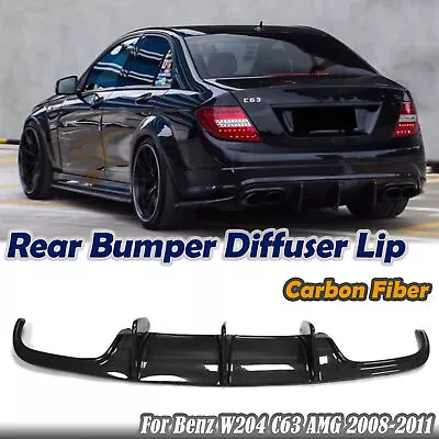 Rear Bumper Diffuser Lip Kit For 2008-11 Mercedes Benz W204 C63 AMG Carbon Fiber • $302.49