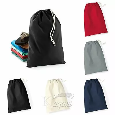 Drawstring Laundry Bag Eco Bag Cotton Plain Reusable Storage Pouch Washing Gym S • £2.49