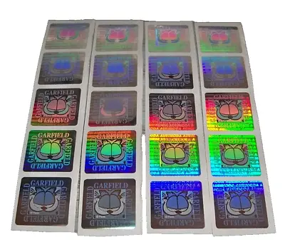 20 /  GARFIELD The Cat - Hologram Foil Stickers 1 Sq / Very Rare • £8.20