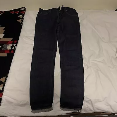 Uniqlo JAPANESE KAIHARA SELVEDGE Jeans Blue Denim Slim • £10.99