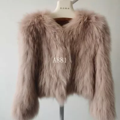 Womens Real Raccoon Fur Double Sided Knitted Coat  Thickening  Winter Warm Parka • $195.14