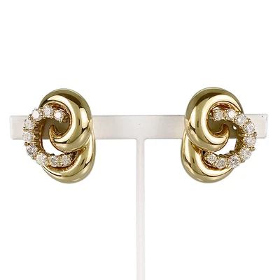 $2336 • Buy JOSE HESS YG750 Diamond Earring From Japan