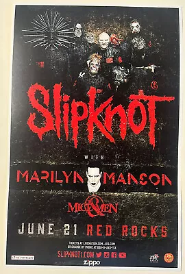 SLIPKNOT / Marilyn Manson 2016 Red Rocks 11x17 Concert Flyer / Gig Poster • $9.31