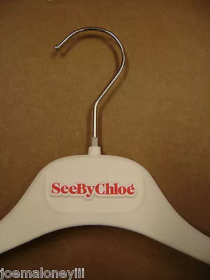 See By Chloe Designer 15  Shirt White Velvet Felt Hangers  Set 30 • $32