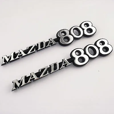 MAZDA 808 Metal Badges X2 Chrome New For Rotary Rotor 12A 13B RX3 RX-3 Savanna • $79.95