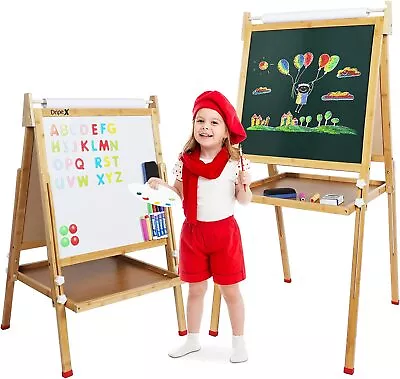 £51.99 • Buy Magnetic Chalkboard Easel, Kids Painting Blackboard With Paper Roll,Double-Sided
