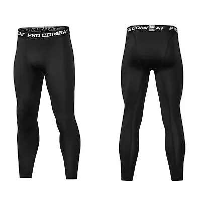 Mens Compression Base Thermal Layer Workout Leggings Gym Sports Training Pants • $11.99
