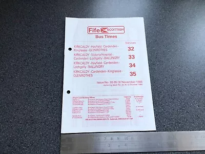 £5 • Buy Fife Scottish Bus Group Route 32-35 Timetable November 1986 Kirkcaldy