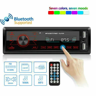 Single 1 DIN Touch Screen Car Stereo In Dash MP3 Player FM USB Radio Bluetooth • $18.99