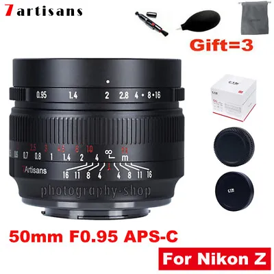7artisans 50mm F0.95 APS-C MF Large Aperture Lens For Nikon Z Mount Z6 Z7 Z50 • $173
