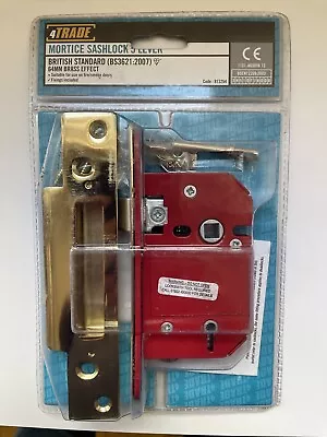 5 Lever Mortice Sash Lock Brass Effect 64mm Bs3621 • £11.99