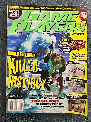 Game Players Magazine Issue 74 Aug 1995 Killer Instinct Donkey Kong Country 2 • $15