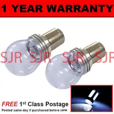 382 1156 BA15s XENON WHITE 3 CREE LED FRONT INDICATOR LIGHT BULBS X2 FI203302 • $19.67