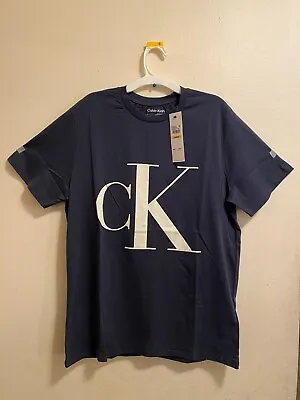 Calvin Klein Men's Monogram Ck Jeans Crewneck T-Shirt Medium Size Ink Color NWT • $30