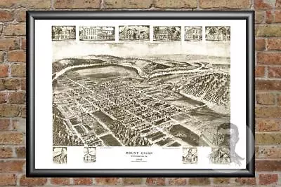 Old Map Of Mount Union PA From 1906 - Vintage Pennsylvania Art Historic Decor • $34.99