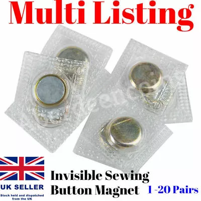 £3.45 • Buy 1-20 Pair Invisible Hidden Sewing Magnetic Button Stitch Snap Fastener Purse Bag