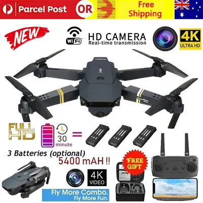 $42.99 • Buy 4K GPS Drone With HD Camera Drones WiFi FPV Foldable RC Quadcopter W/Battery AU
