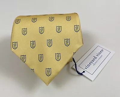 NWT Vineyard Vines Greensboro Country Club Golf Yellow Crown Silk Tie • $50.99