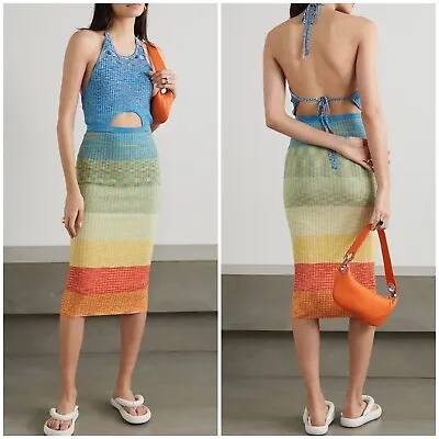 $169.99 • Buy NWT STAUD Edesia Knit Midi Dress - Rainbow, Medium