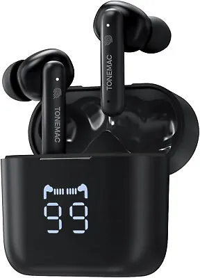 TONEMAC W2B Wireless Earbuds; Bluetooth 5.3 Earphones In Ear Noise Cancelation • £23.74