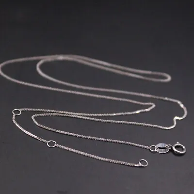 Pure 18k White Gold Chain Used For Women 1mm Thin Wheat Necklace 16-18inchL /1g • $231.39