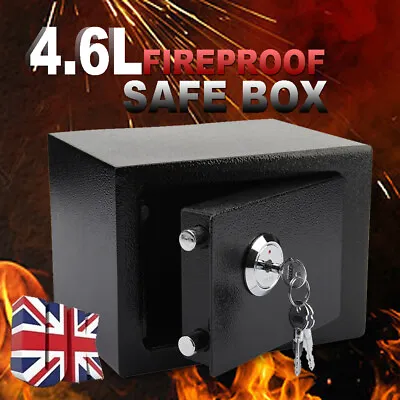 Small Fireproof Safe Security Home Office Money Cash Deposit Box Safety Metal • £26.47