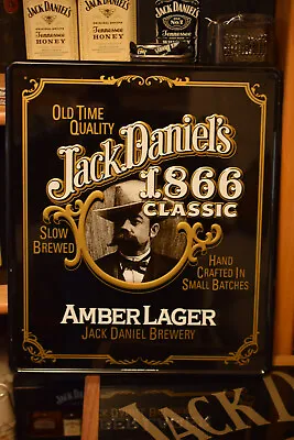 Jack Daniels Vintage 1866 Classic Amber Lager Beer Tin Sign • $50