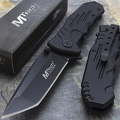 7.75  M-tech Usa Tanto Blade Black Stainless Steel Tactical Folding Pocket Knife • $9.95