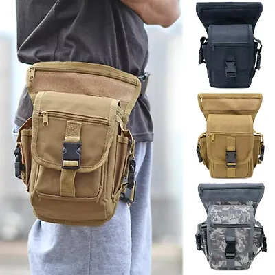 Tactical Waist Drop Leg Bag Military Hiking Outdoor Thigh Pouch Belt Fanny Pack • $15.97